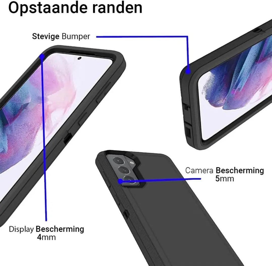 MobiQ 13-03408 Hoesje Samsung Galaxy S24 Ultra - Extra Stevig - Zwart
