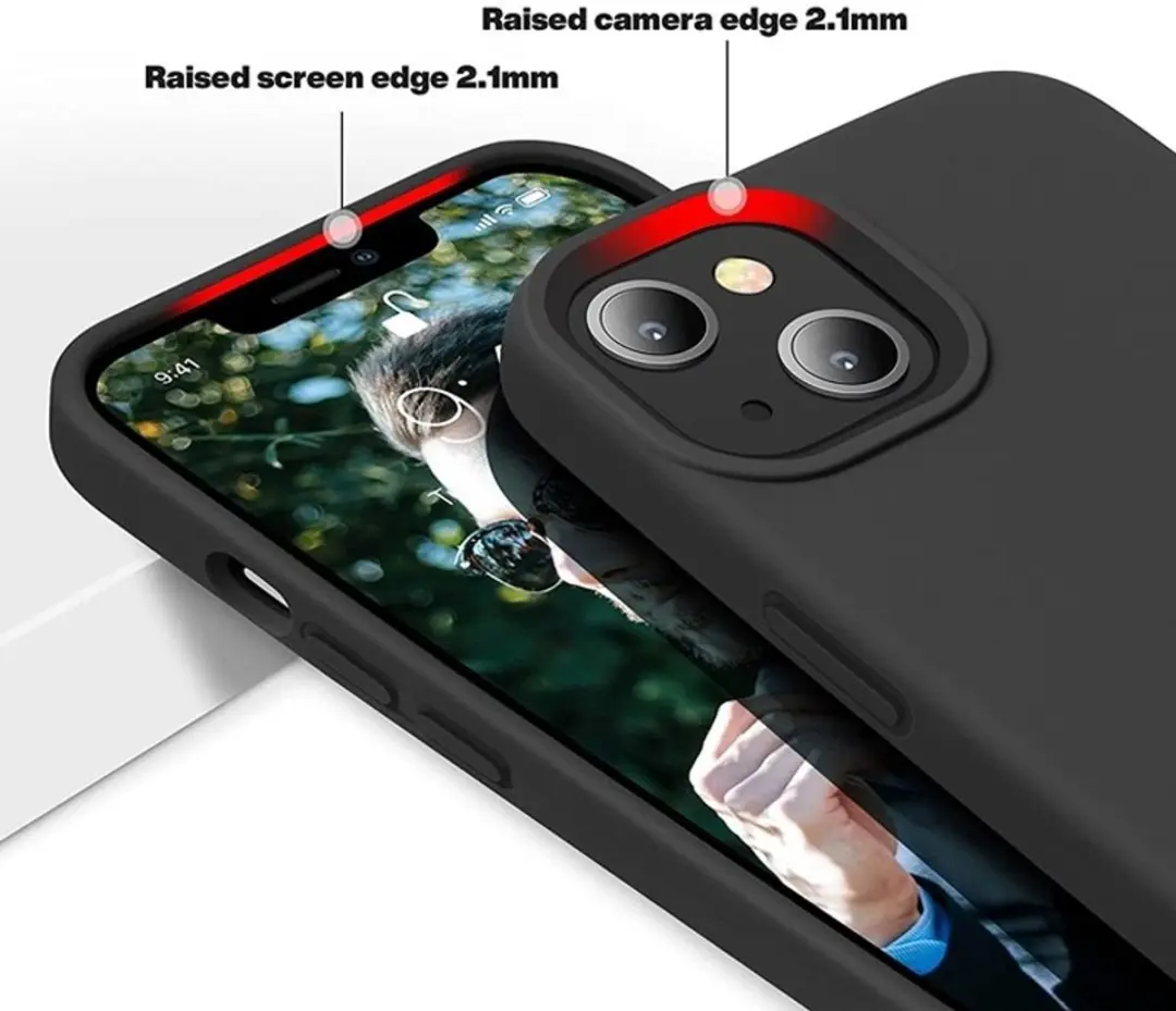 MobiQ Liquid Silicone Hoesje iPhone 15 Plus - Zwart