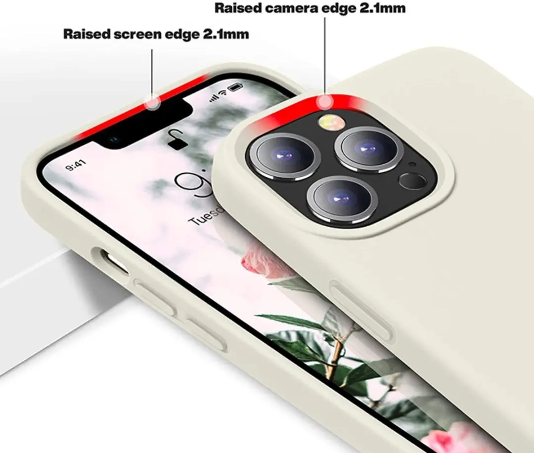 MobiQ Liquid Silicone Hoesje iPhone 13 Pro - lichtgrijs