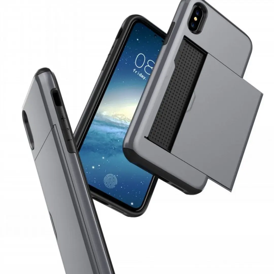 MobiQ Pashoeder Hoesje iPhone X/XS - 2 Pasjes - Rosé Gold