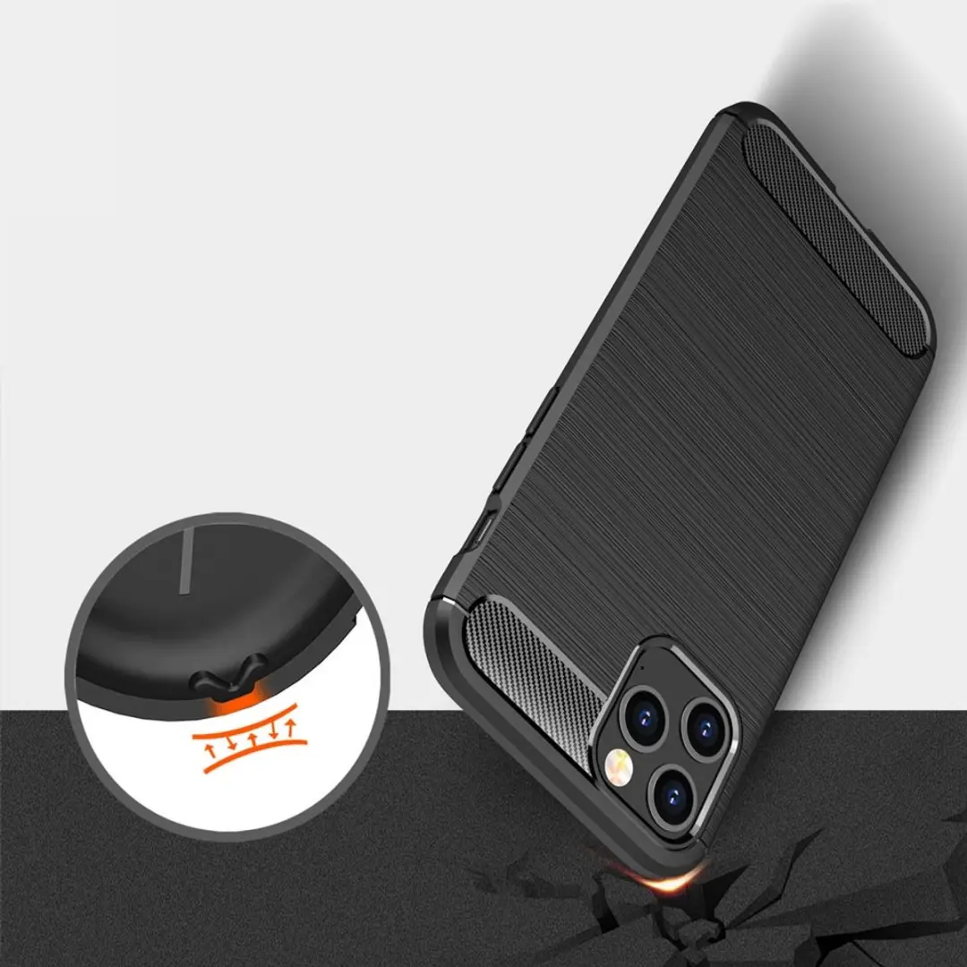MobiQ Carbon Look Hoesje iPhone 12 Pro Max - Blauw - 13-00304