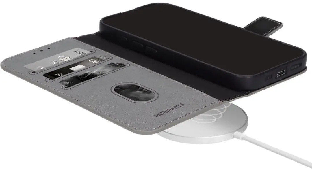 Mobiparts MP-129980 Hoesje iPhone 17 Pro - Wallet Eco Leer Grijs