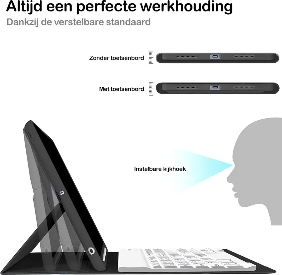 MobiQ 13-01276 Toetsenbordhoes iPad Pro 11 - Zwart