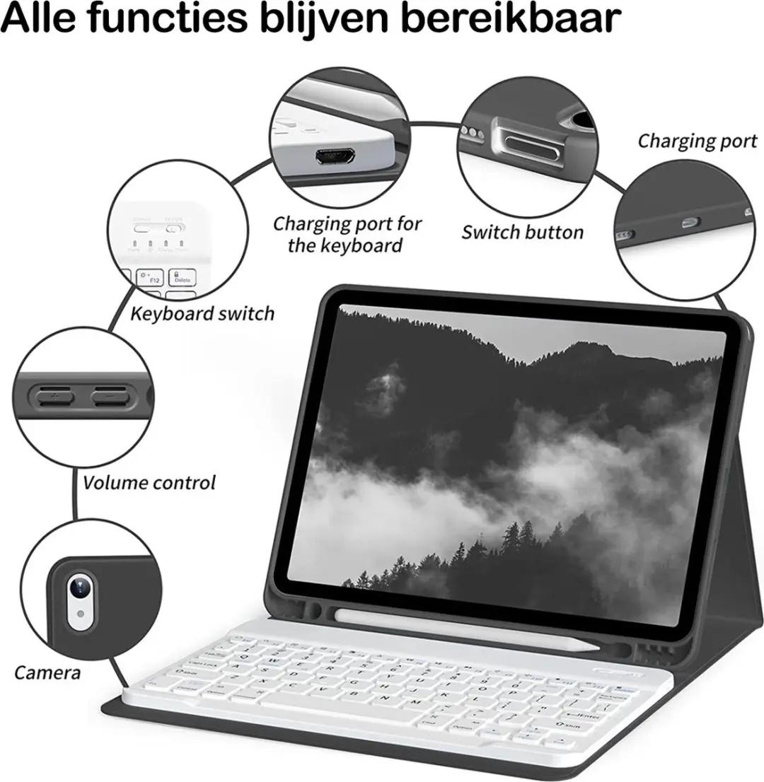 MobiQ 13-01276 Toetsenbordhoes iPad Pro 11 - Zwart