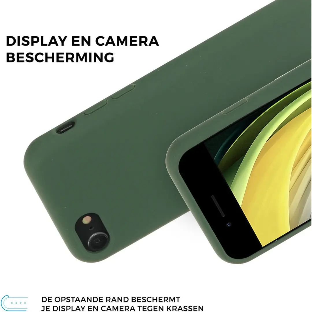 Mobiparts MP-5001587 Silicone Hoesje - iPhone SE (2022) Groen - met Glas Screenprotector