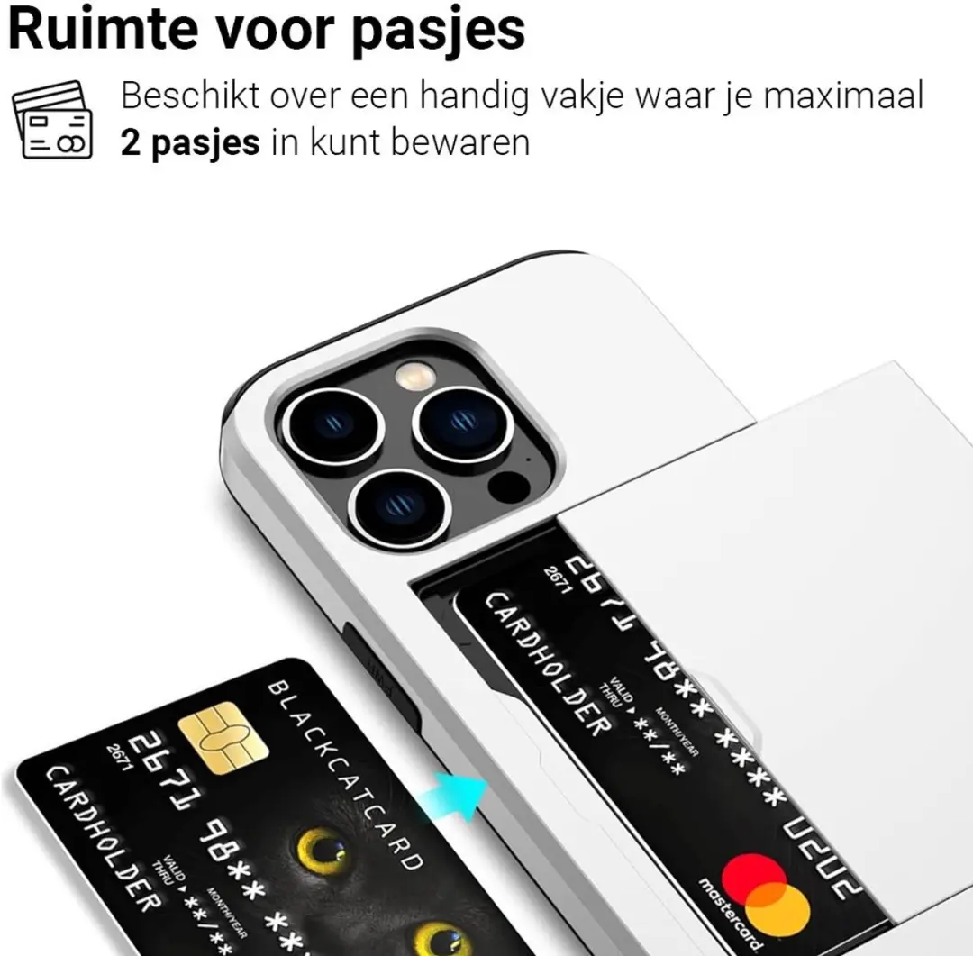 MobiQ Hoesje iPhone 15 Pro Max - Pashouder Wit - MPN 13-02937