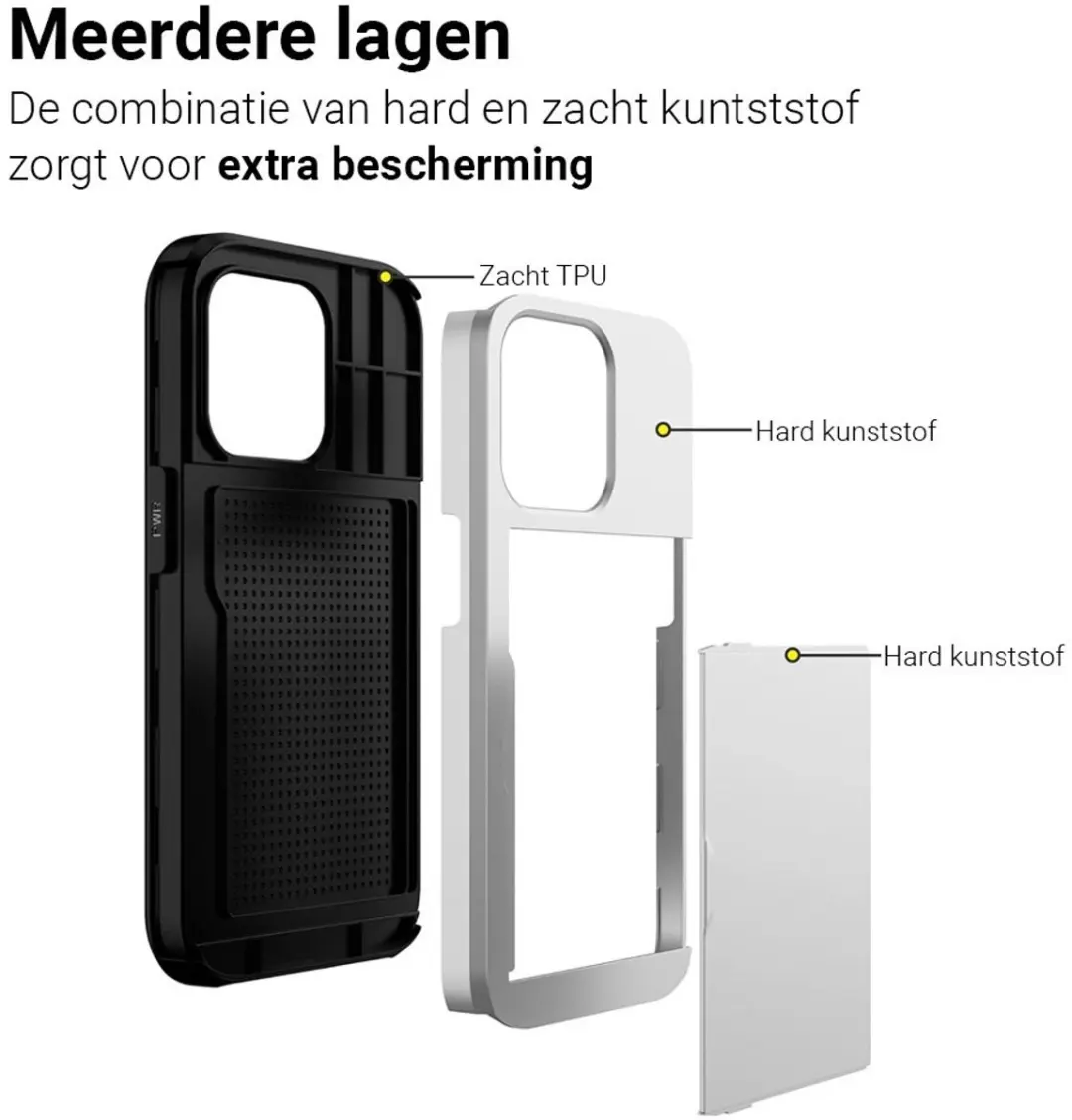 MobiQ Hoesje iPhone 15 Pro Max - Pashouder Wit - MPN 13-02937
