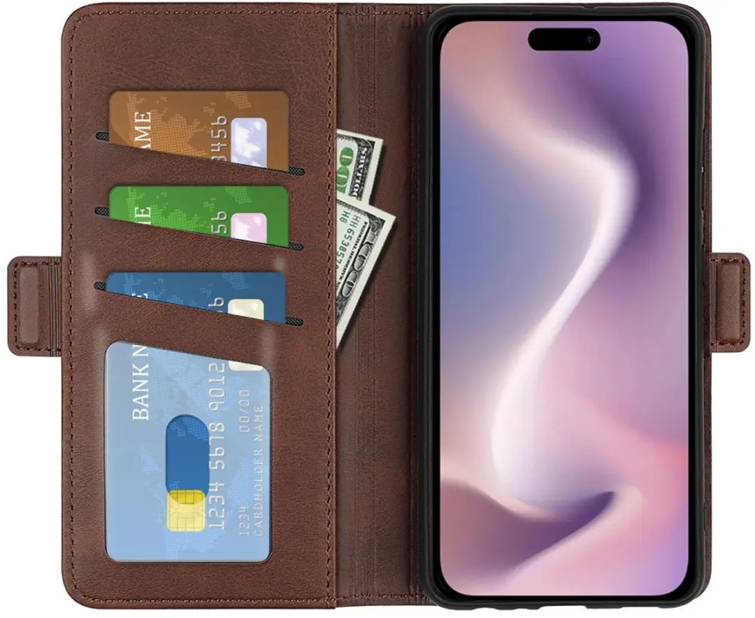 MobiQ PU Lederen Wallet Case iPhone 16