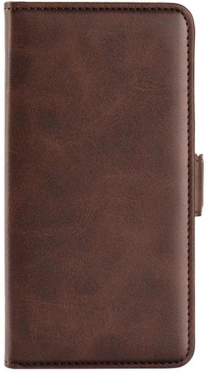 MobiQ PU Lederen Wallet Case iPhone 16 - donkerbruin - 46-00074