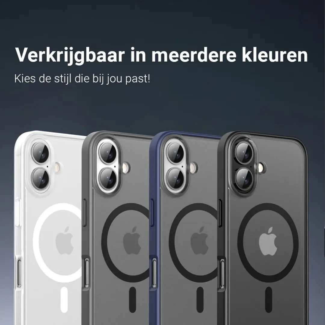 MobiQ Magneet Hoesje iPhone 16 Plus Frosted Clear - 46-00241