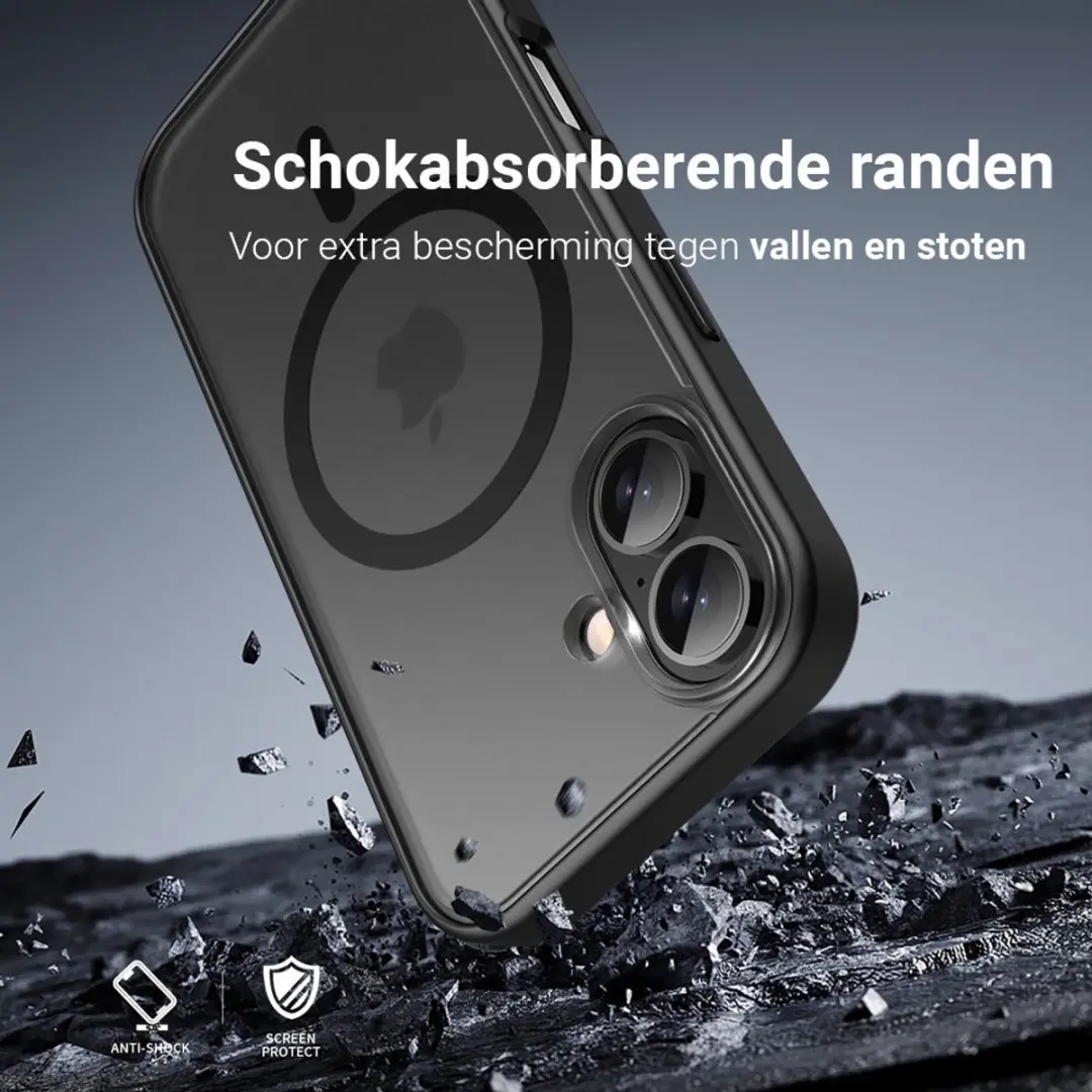 MobiQ Magneet Hoesje iPhone 16 Plus Frosted Clear - 46-00241