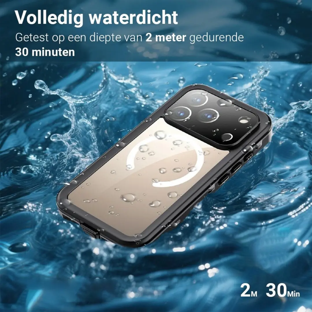 MobiQ Waterdicht Hoesje iPhone 17 Pro Max 46-01451 - Zwart