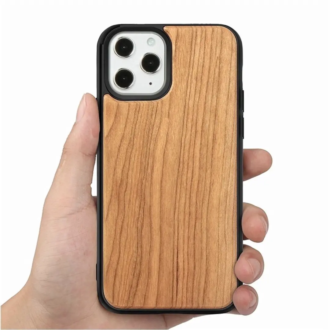 MobiQ Houten Hoesje iPhone 15 Pro - Kersen - MPN 13-02829
