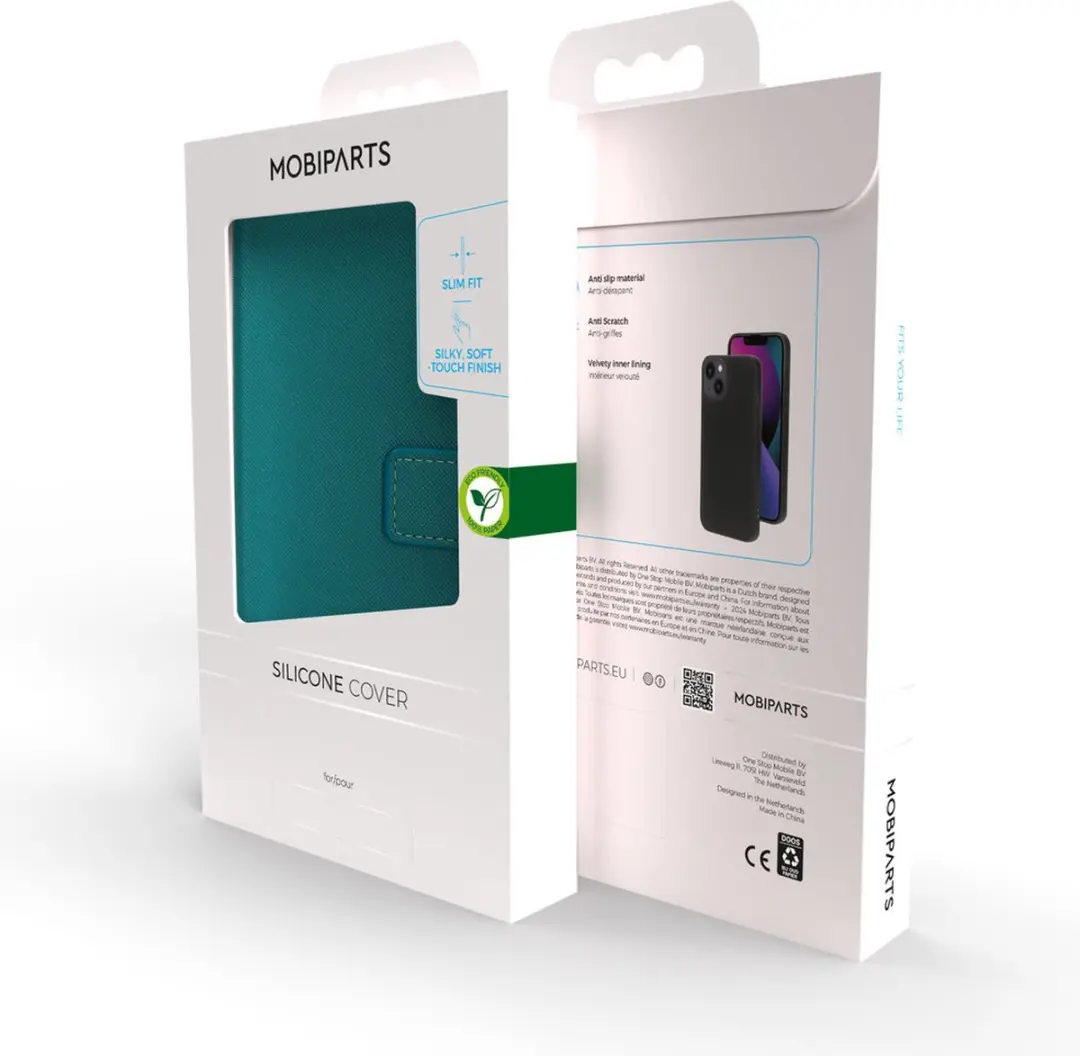 Mobiparts Saffiano Wallet Hoesje MP-5000238 - Turquoise - 3 Pasjes