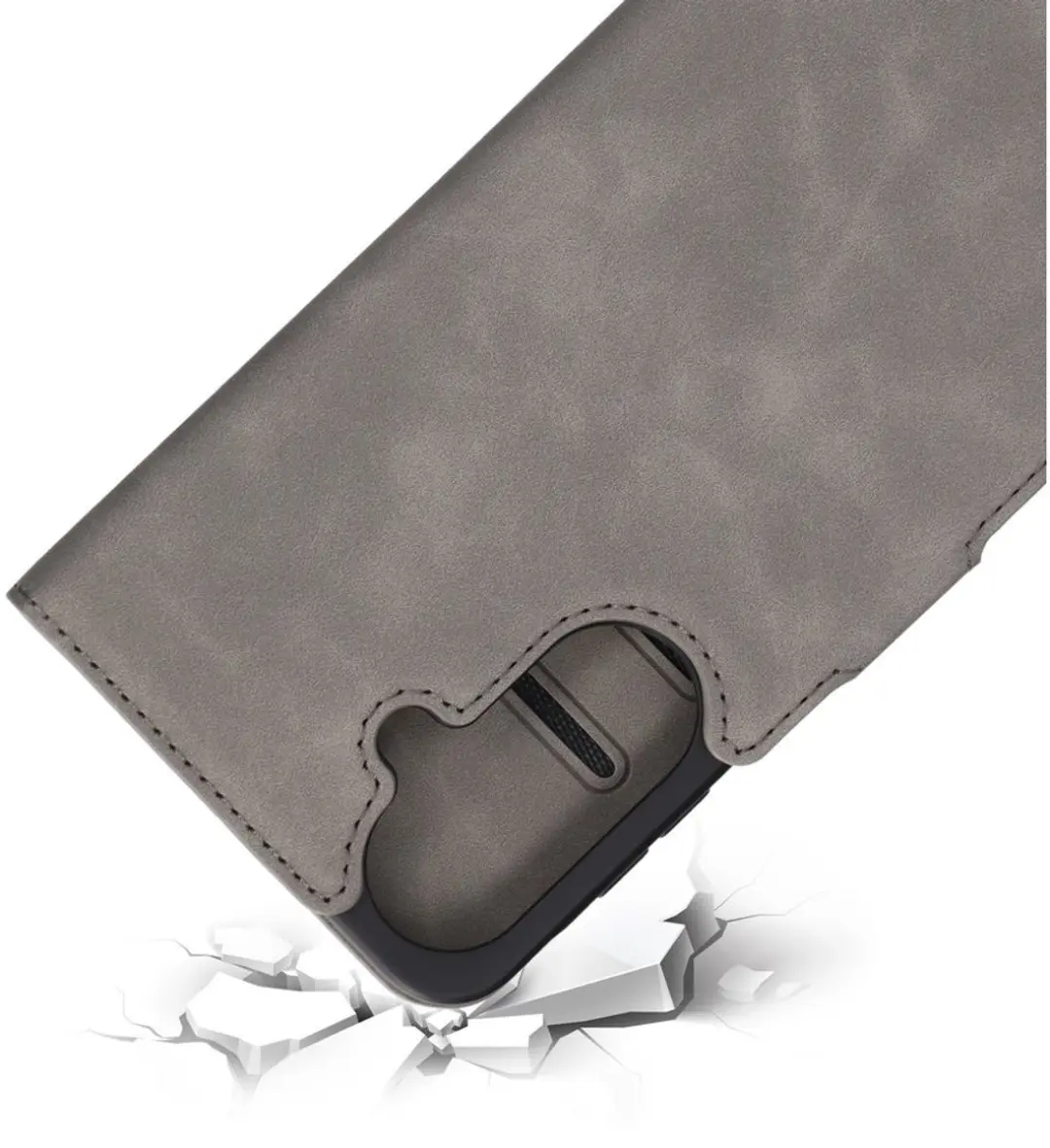 Mobiparts MP-132322 Hoesje Samsung Galaxy A27 - Wallet Eco Leer Grijs
