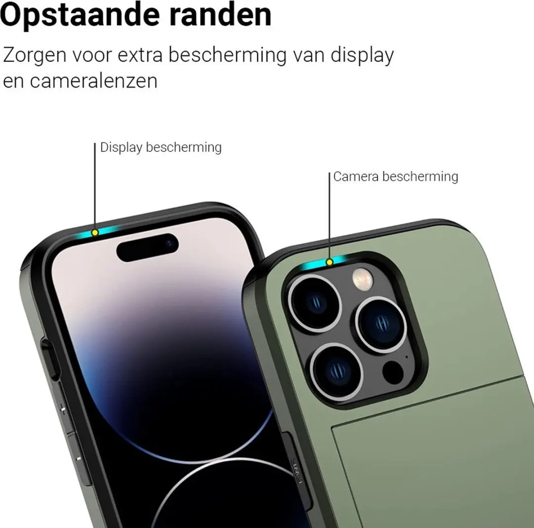 MobiQ iPhone 14 Pro Pashoesje - 2 Pasjes - Groen