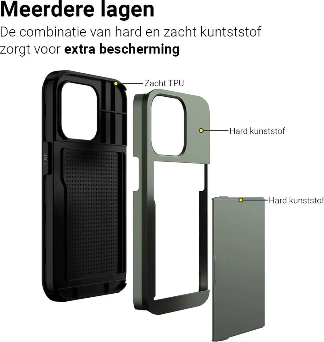 MobiQ iPhone 14 Pro Pashoesje - 2 Pasjes - Groen