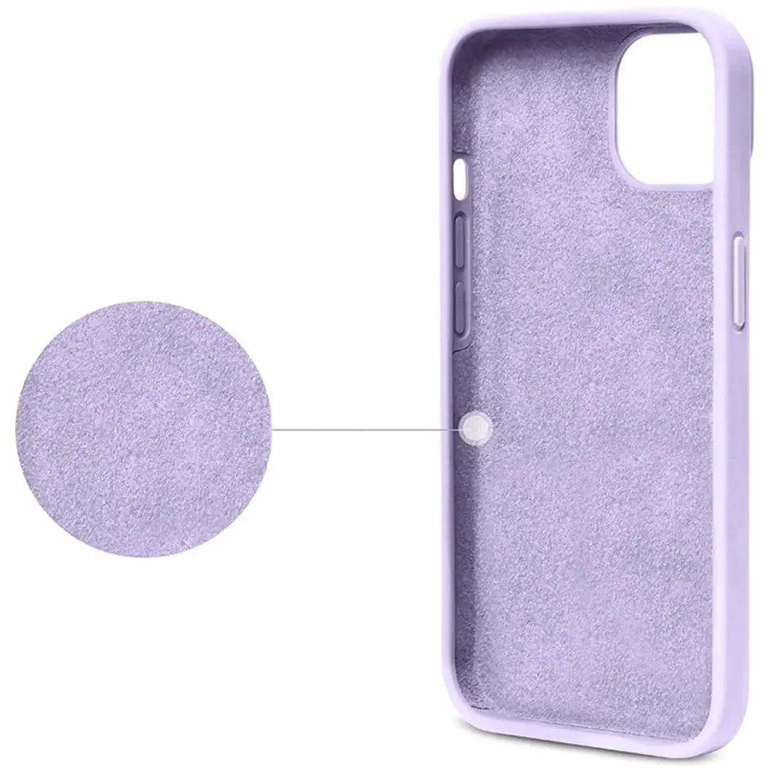 MobiQ Liquid Silicone Hoesje iPhone 15 Plus - Paars