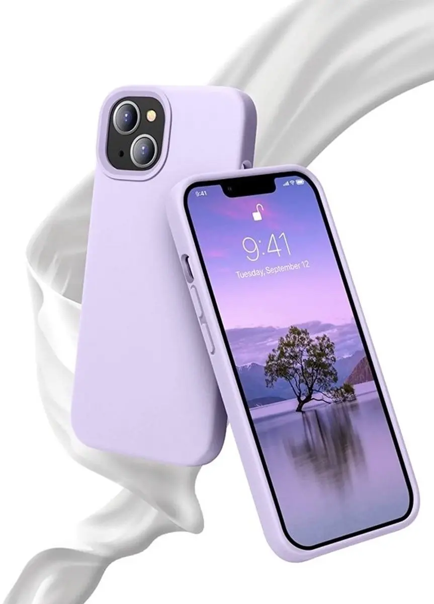 MobiQ Liquid Silicone Hoesje iPhone 15 Plus - Paars