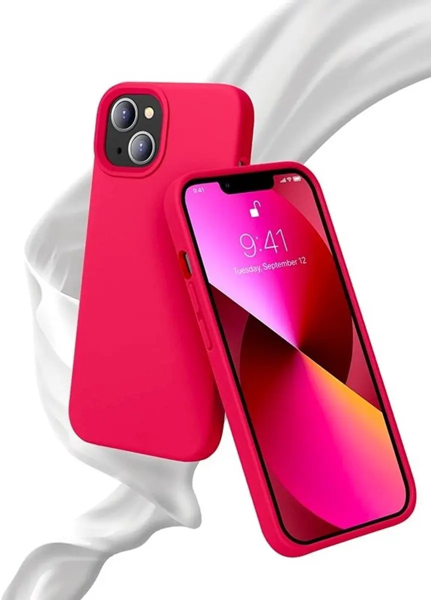 MobiQ iPhone 15 Plus Siliconen Hoesje - Rood - 13-03059