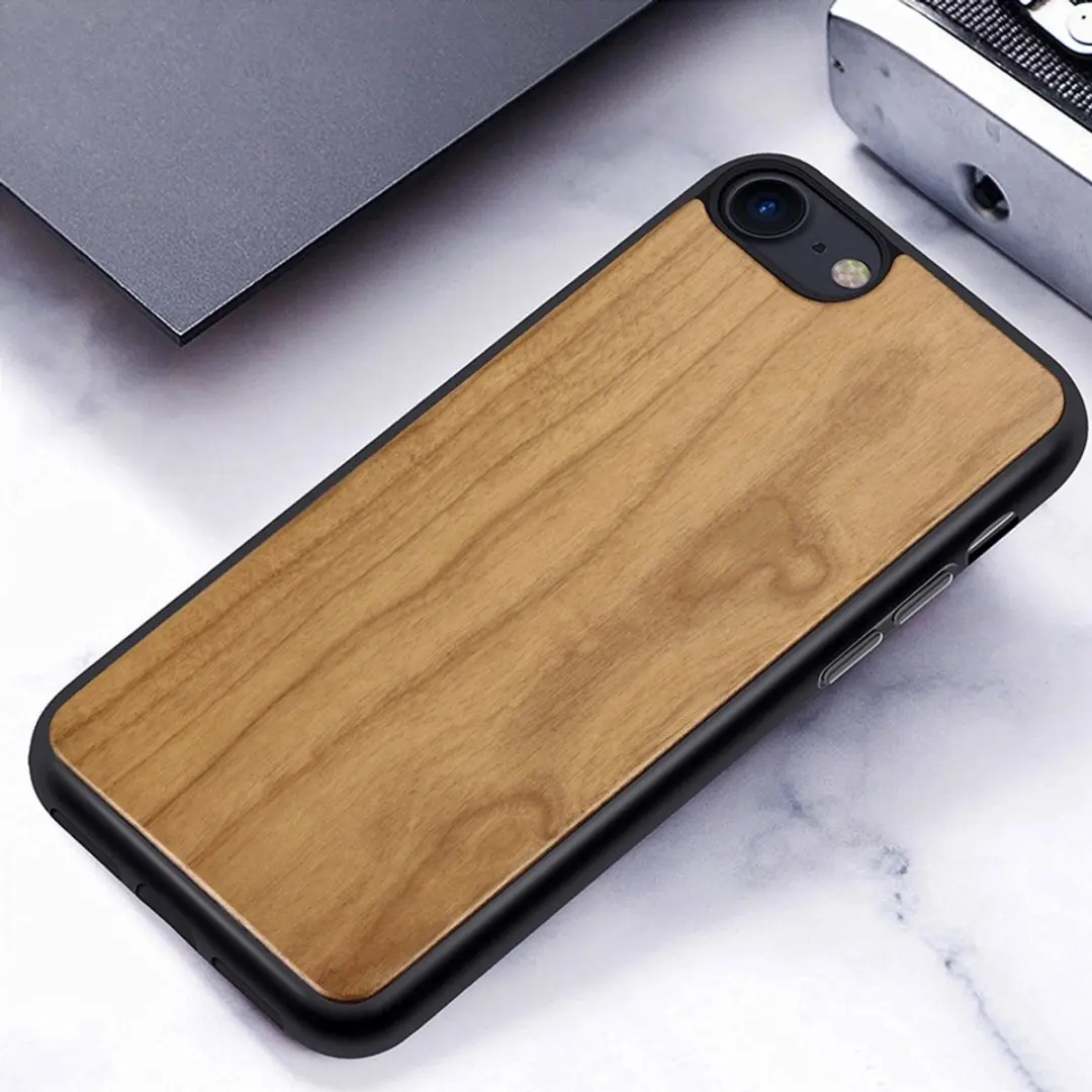 MobiQ Houten Hoesje iPhone SE/8/7 - Kersen - MPN 13-00583
