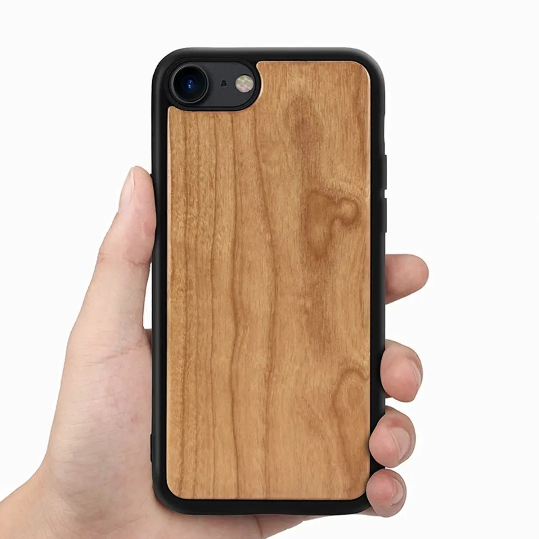 MobiQ Houten Hoesje iPhone SE/8/7 - Kersen - MPN 13-00583