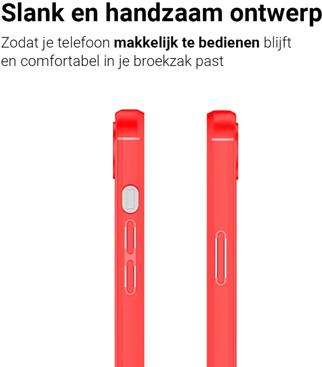 MobiQ Carbon Look Hoesje iPhone 16e 46-00821 - Rood