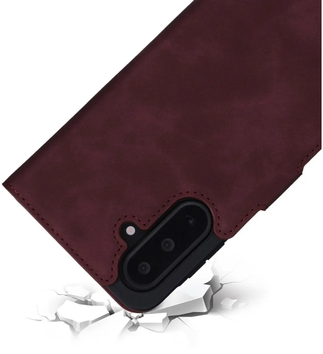 Mobiparts MP-130762 Hoesje Samsung Galaxy A17 - Wallet - Eco Leer - Paars/Rood