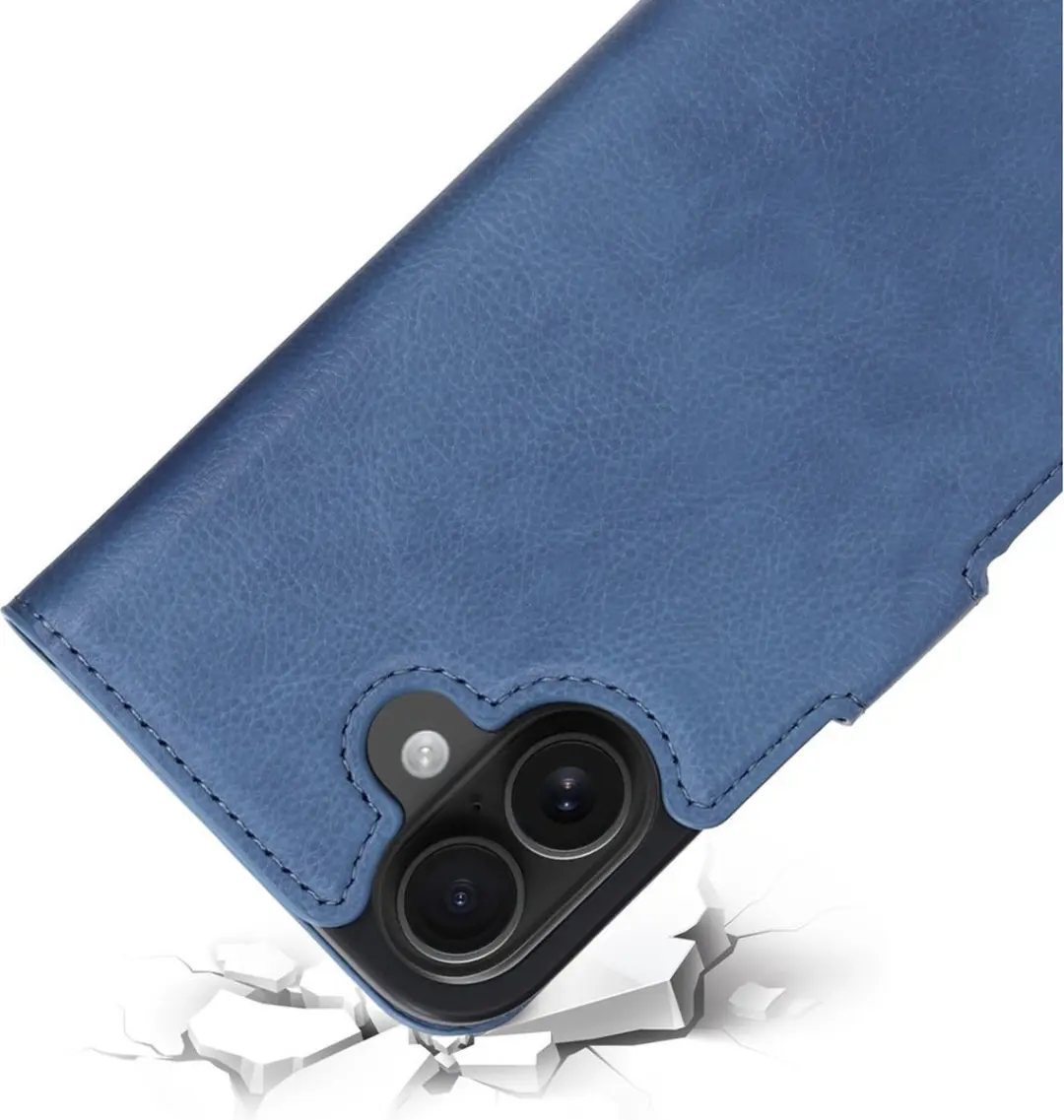 Mobiparts MP-127617 Hoesje iPhone 16 Wallet - Eco Leer Blauw