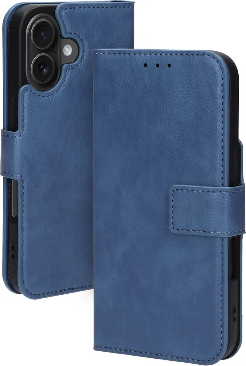 Mobiparts MP-127617 Hoesje iPhone 16 Wallet - Eco Leer Blauw