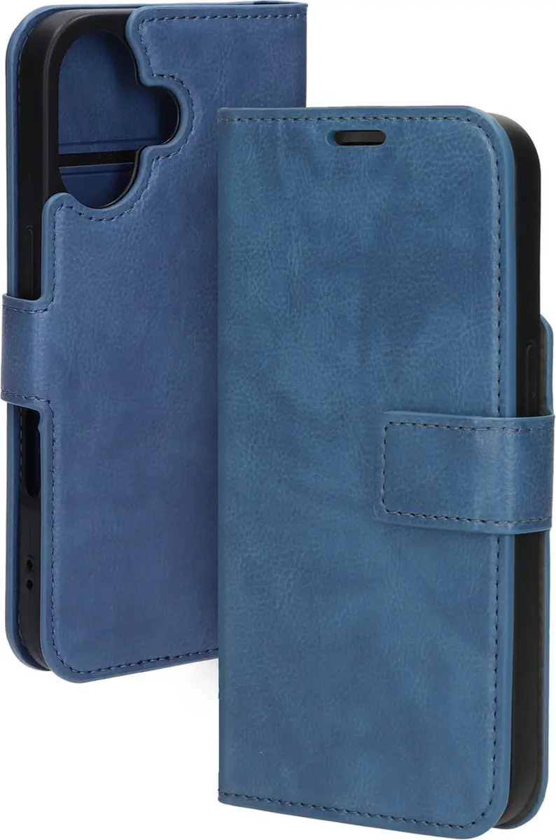 Mobiparts MP-127617 Hoesje iPhone 16 Wallet - Eco Leer Blauw - afbeelding 6 van 6