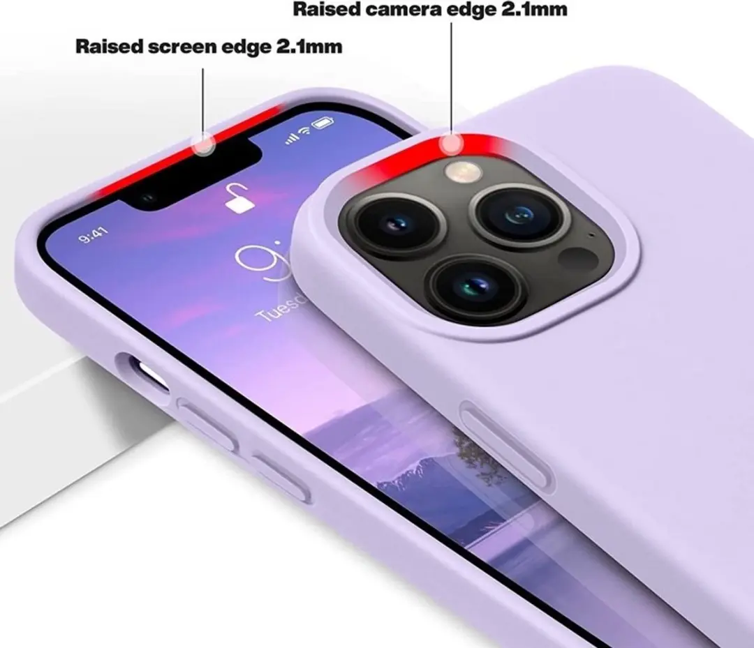 MobiQ Liquid Silicone Hoesje iPhone 15 Pro Max - Paars