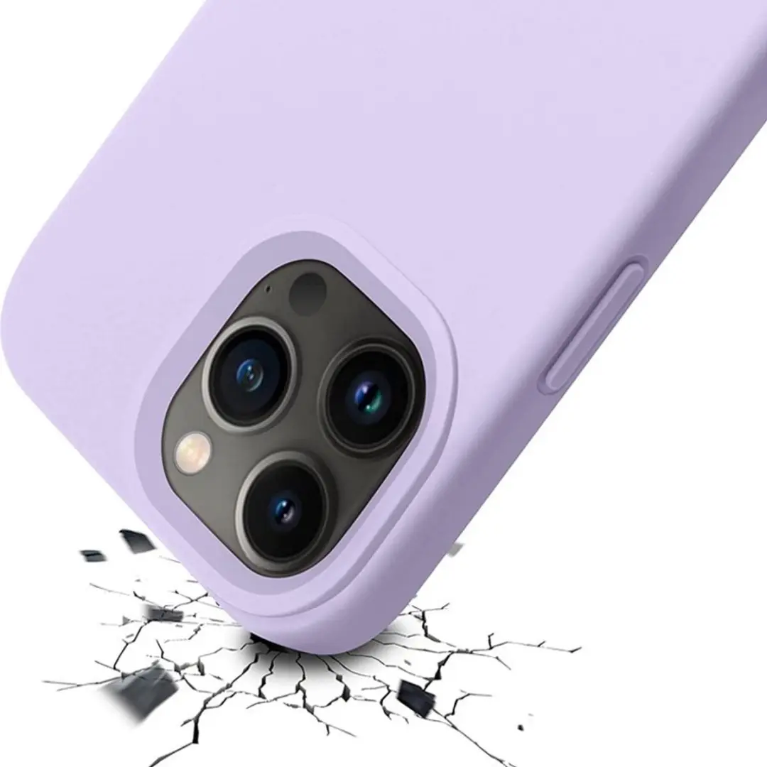 MobiQ Liquid Silicone Hoesje iPhone 15 Pro Max - Paars