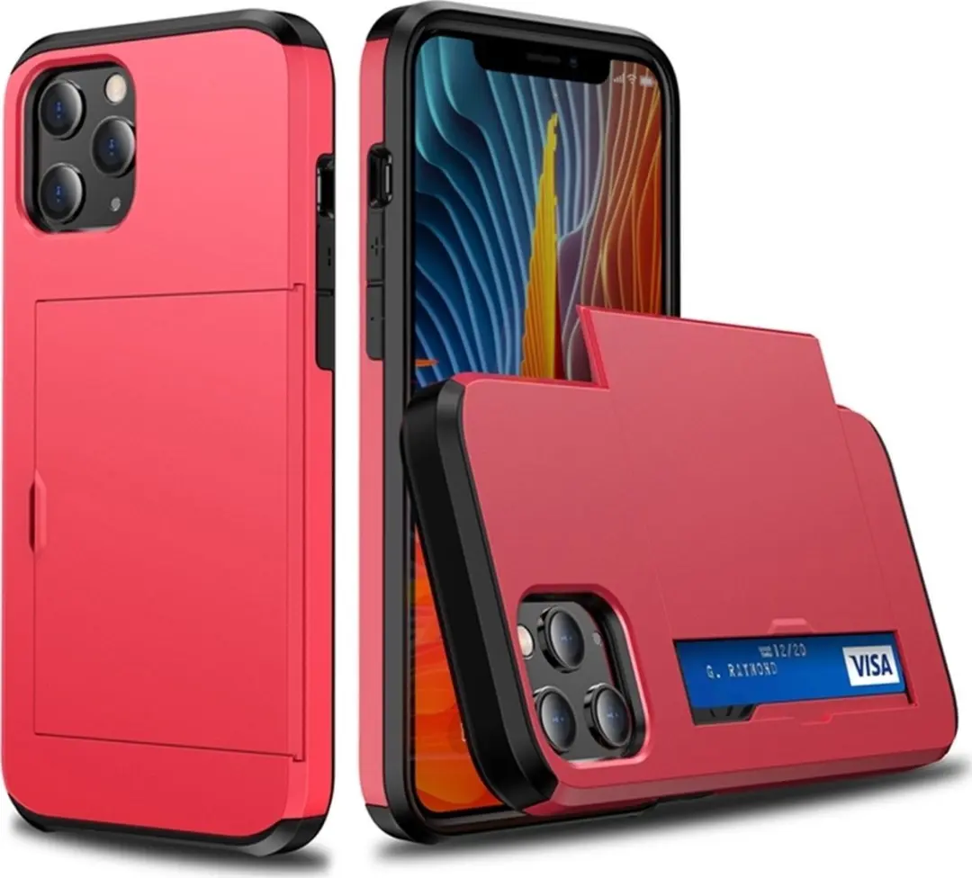 MobiQ iPhone 12 Pro Pashoesje - 2 Pasjes - Rood - MPN 13-00038