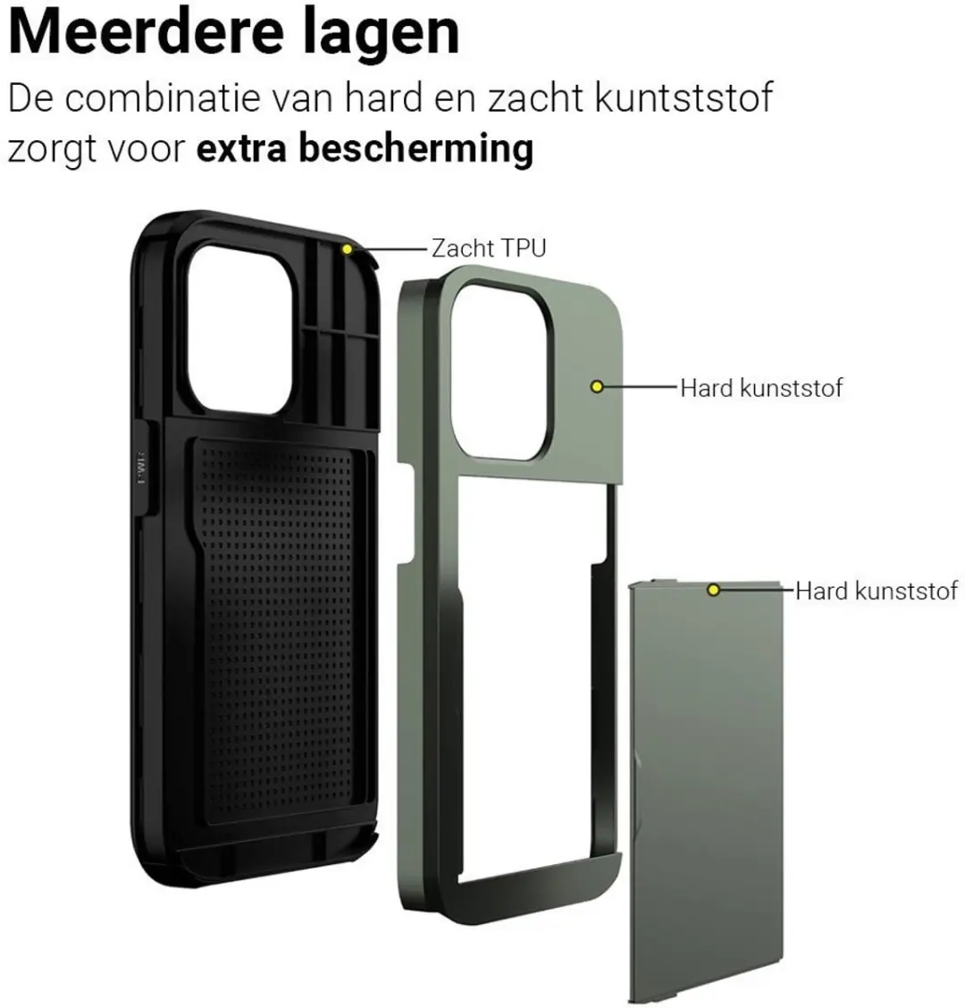 MobiQ Hybrid Card iPhone 17 Hoesje - Groen - MPN 46-01112