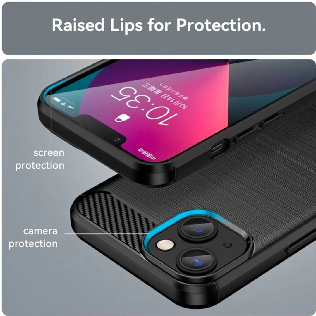 MobiQ Carbon Look Hoesje iPhone 14 - 13-01757