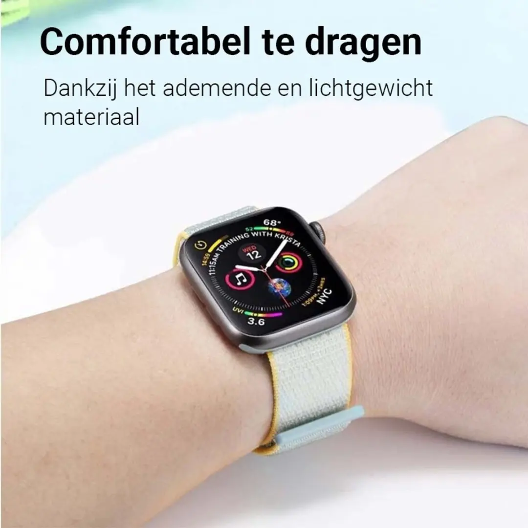 MobiQ Nylon Bandje Apple Watch 49mm - Donkergroen