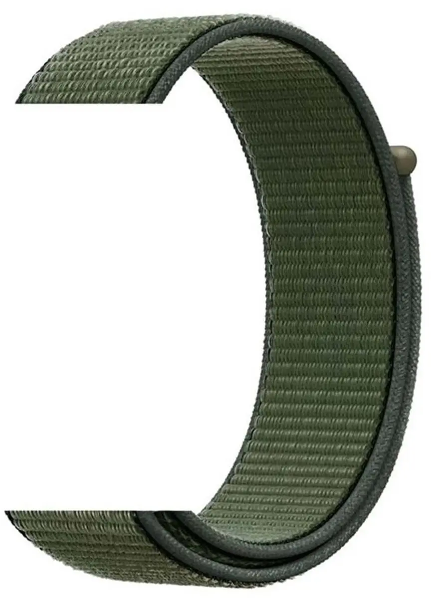 MobiQ Nylon Bandje Apple Watch 49mm - Donkergroen
