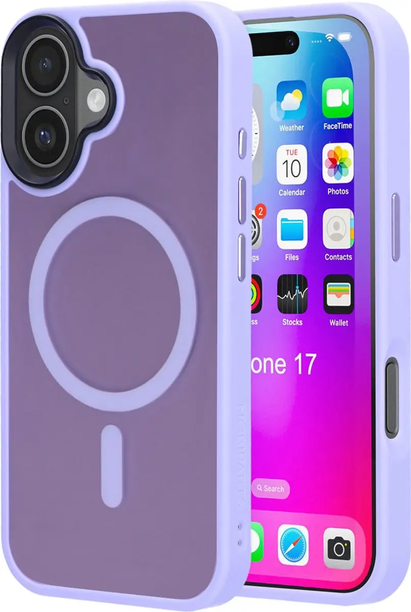 Mobiparts Hoesje iPhone 17 Hardcover MagSafe Roze Paars