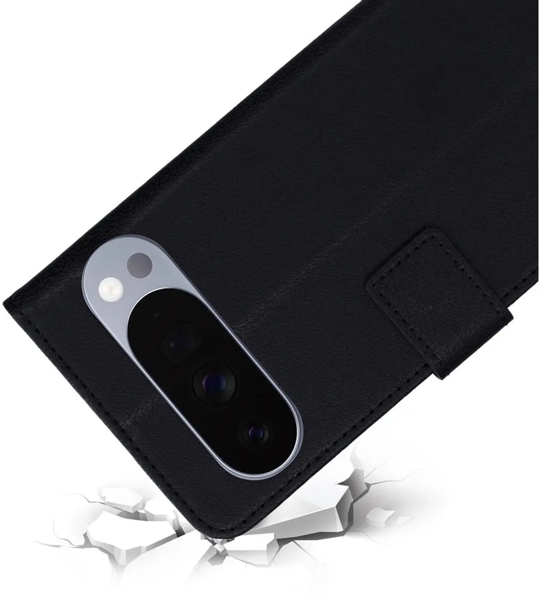 Mobiparts MP-130999 Hoesje Google Pixel 10 Pro XL - Wallet - Eco Leer - Zwart