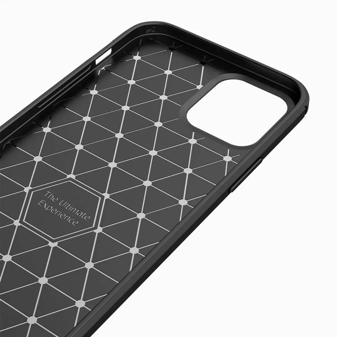 MobiQ Carbon Look Hoesje iPhone 13 - 13-00877 - Zwart