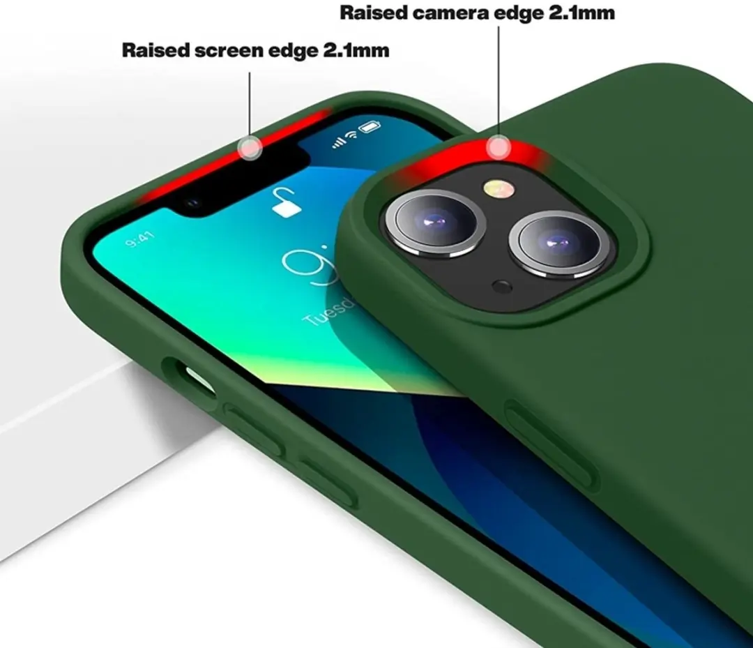 MobiQ Liquid Silicone Hoesje iPhone 14 - Donkergroen