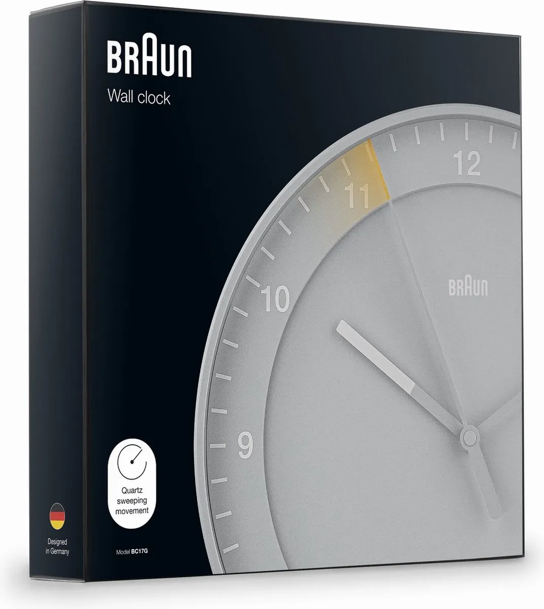 Braun BC17G Wandklok - Analoog - 30cm - Grijs