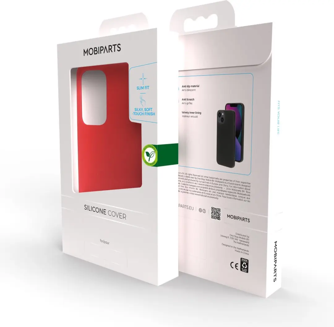 Mobiparts MP-5000924 Silicone Hoesje - Rood - 2x Glas Screenprotector