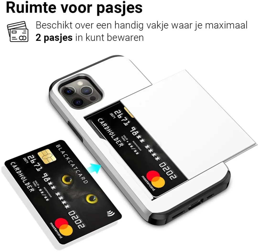 MobiQ Hoesje iPhone 13 Pro Max - 2 Pasjes - Wit