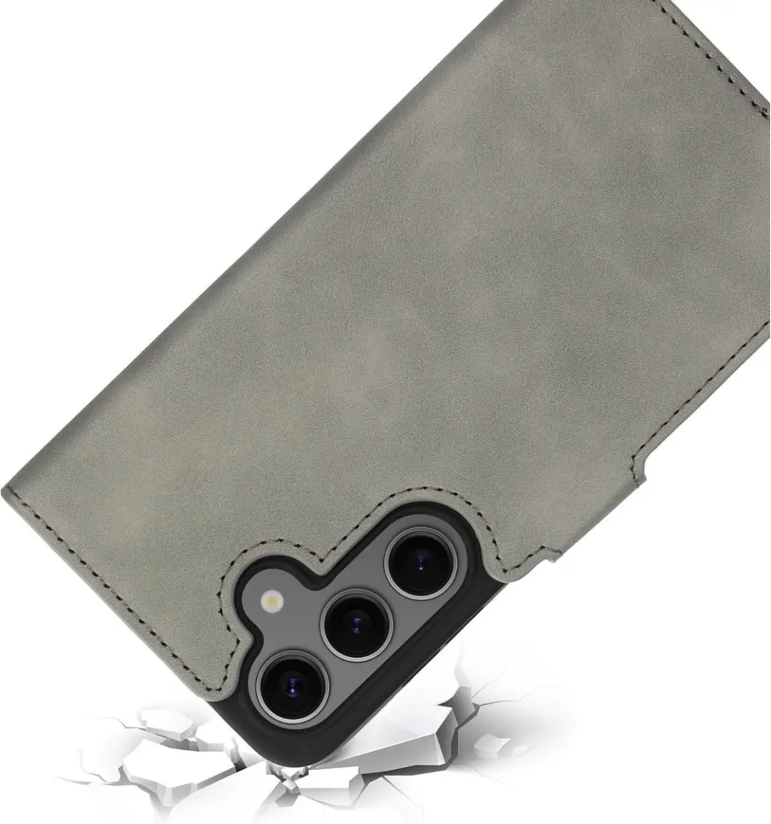 Mobiparts MP-125464 Hoesje Samsung Galaxy S24 - Wallet Eco Leer Grijs