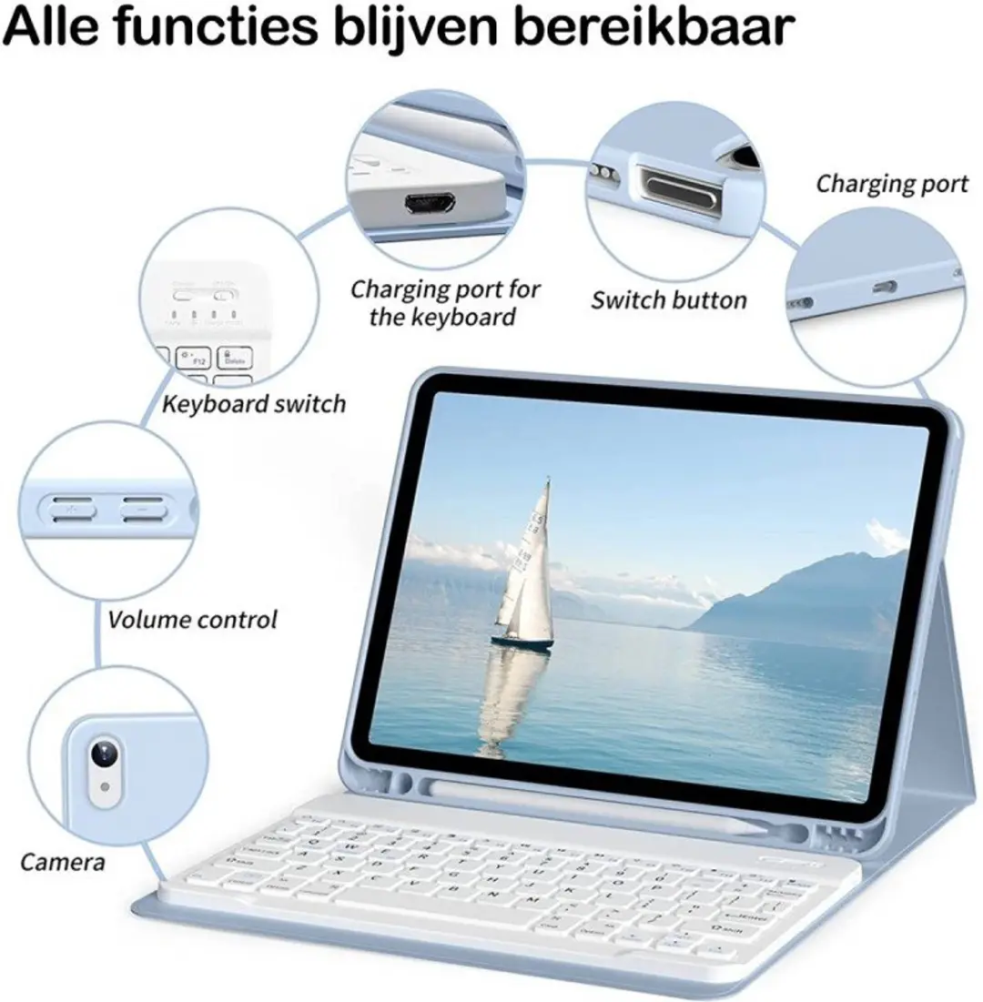 MobiQ Toetsenbordhoes iPad 11e Gen 46-00811 - Lichtblauw