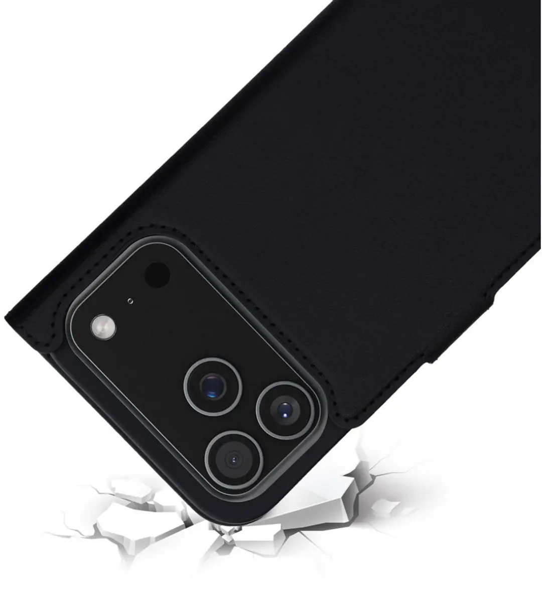 Mobiparts MP-129972 Hoesje iPhone 17 Pro Max - Eco Leer - Zwart