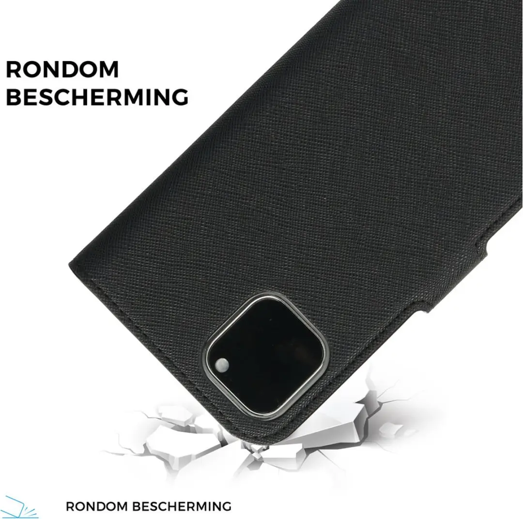Mobiparts Saffiano Wallet Hoesje iPhone 11 Pro MP-5002752 - 3 Pasjes - Zwart