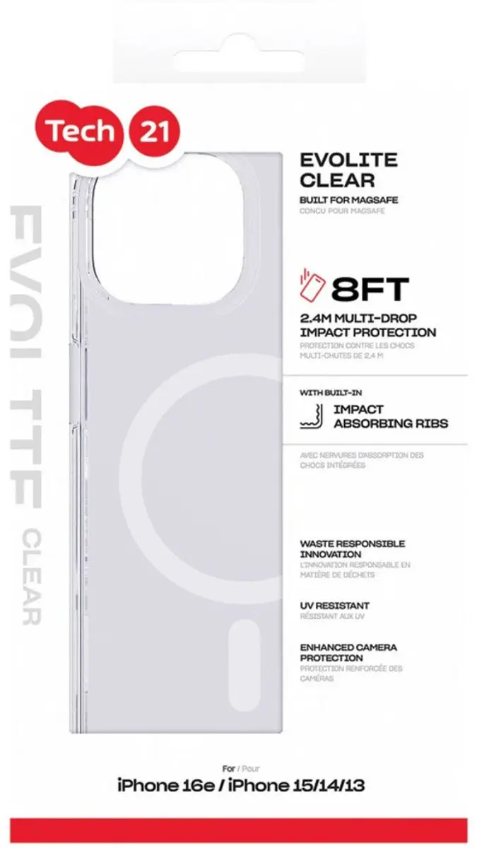 Tech21 EvoLite MagSafe iPhone Hoesje - Transparant